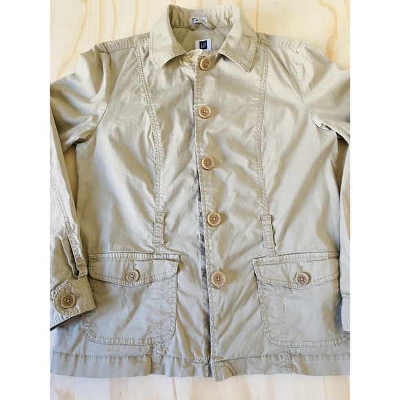 Gap Womens Beige/Khaki Utility/Safari Jacket Sz Medium Utility Chic Gorpcore - Picture 2 of 10
